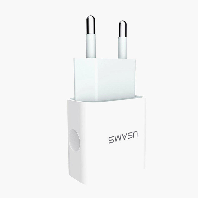 Incarcator Priza USAMS Travel Charger Set Dual-USB 2.4A - TCCUJT01 - White