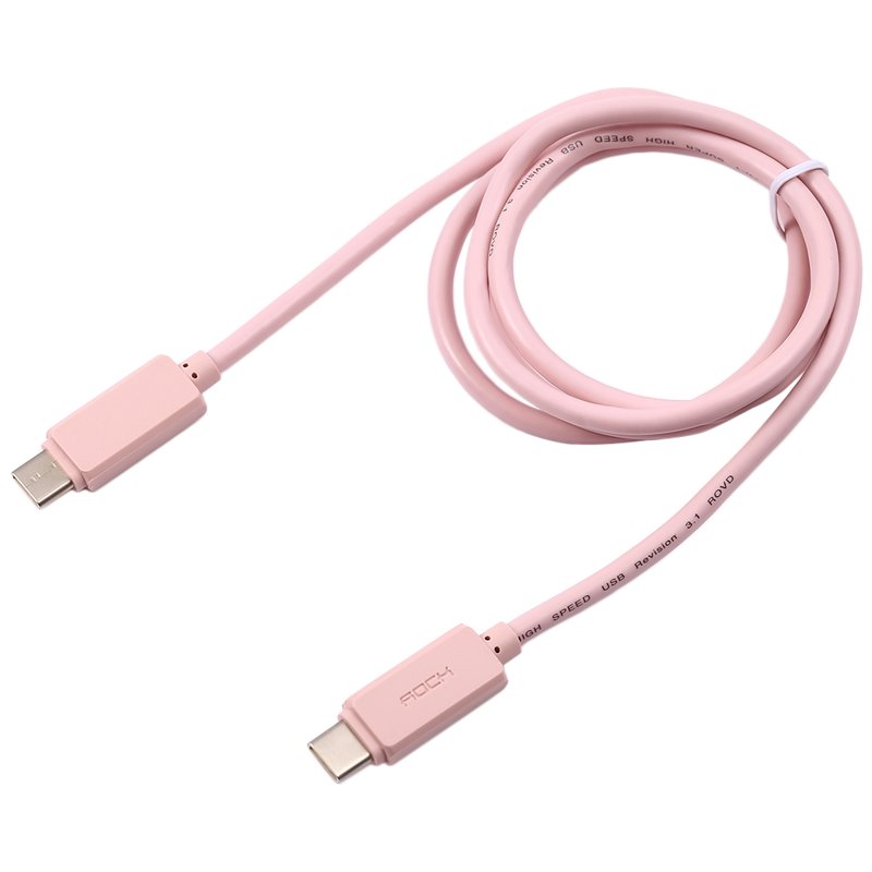 Cablu de date 1M Rock Type-C to Type-C - RCB0412 - Rose