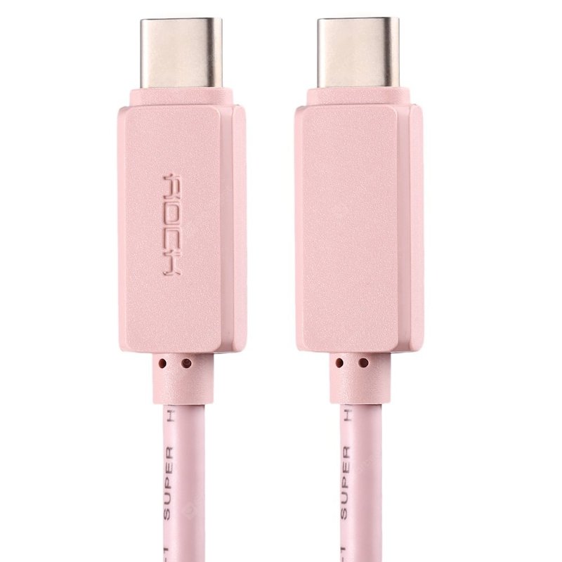 Cablu de date 1M Rock Type-C to Type-C - RCB0412 - Rose