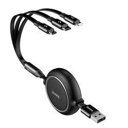 Cablu de date 3in1 Baseus Golden Loop Lightning/Micro-USB/Type-C - CAMLT-JH01-Black