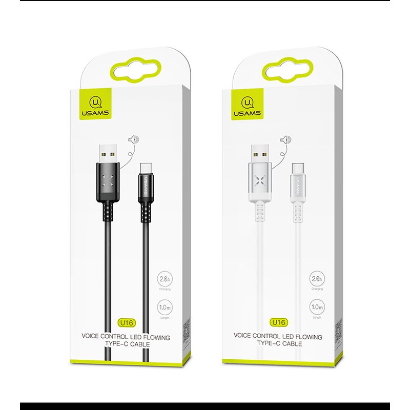 Cablu de date 1M USAMS U16 Voice Control USB to Type-C - US-SJ287 - Gray
