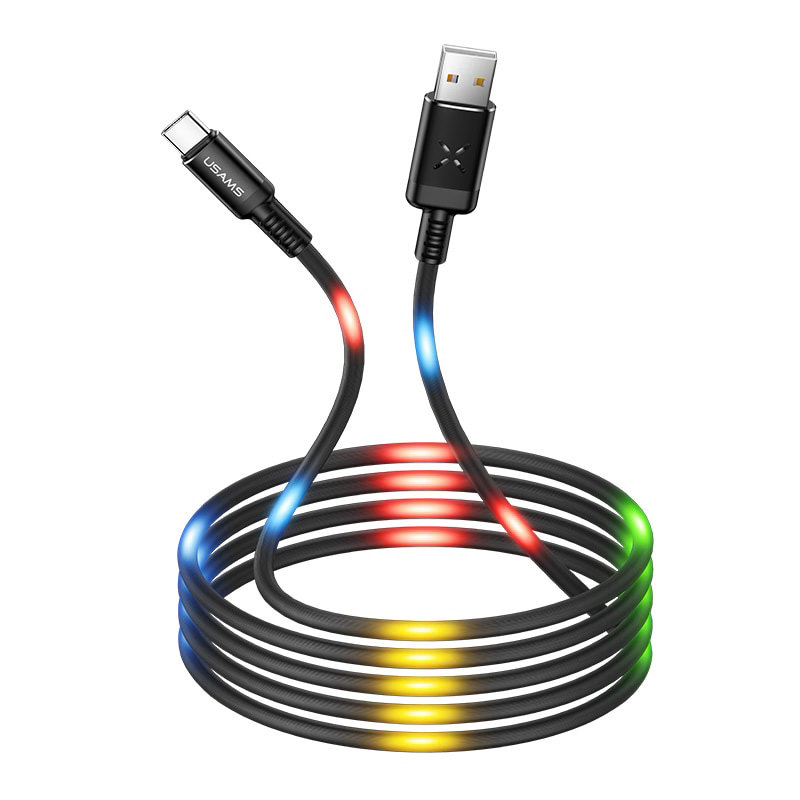Cablu de date 1M USAMS U16 Voice Control USB to Type-C - US-SJ287 - Gray