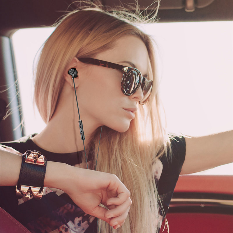 Casti In-Ear cu Microfon Rock Mufree H1 Stereo 3.5mm - RAU0603 - Black