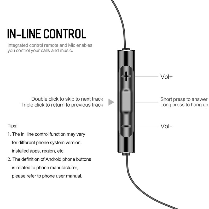 Casti In-Ear cu Microfon Rock Mufree H1 Stereo 3.5mm - RAU0603 - Black
