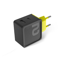Incarcator priza Fast Charge Rock Sugar PD 1xUSB / 1xUSB-C PD 36W - Negru QC08