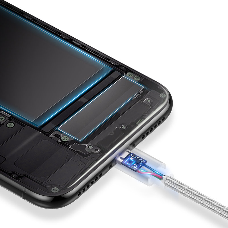 Cablu de date Rock USB to Lightning Fast Charging 1M - Black 20109