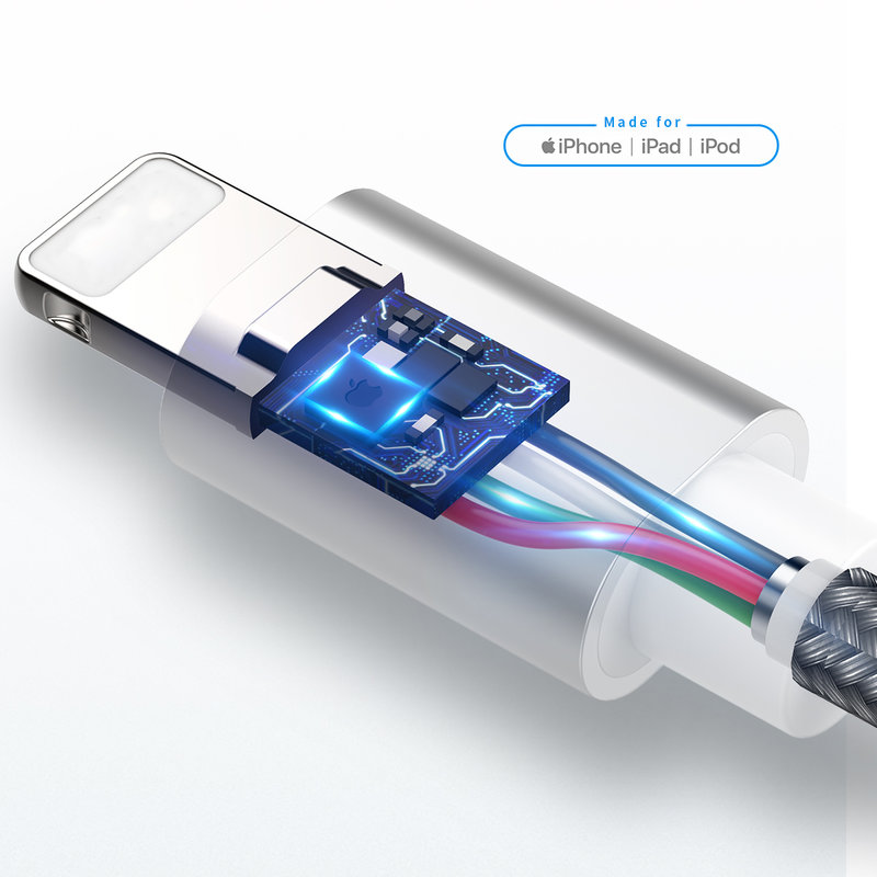 Cablu de date Rock USB to Lightning Fast Charging 1M - Black 20109