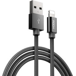 Cablu de date Rock USB to Lightning Fast Charging 1M - Black 20109