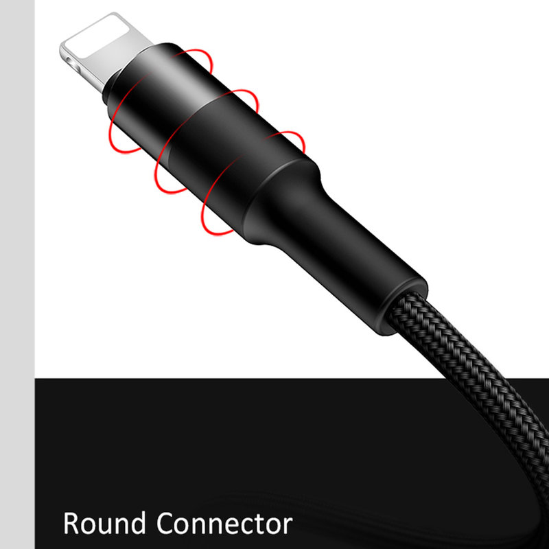 Cablu de date 3in1 USAMS U5 Braided Lightning/Micro-USB/Type-C - US-SJ219 - Black