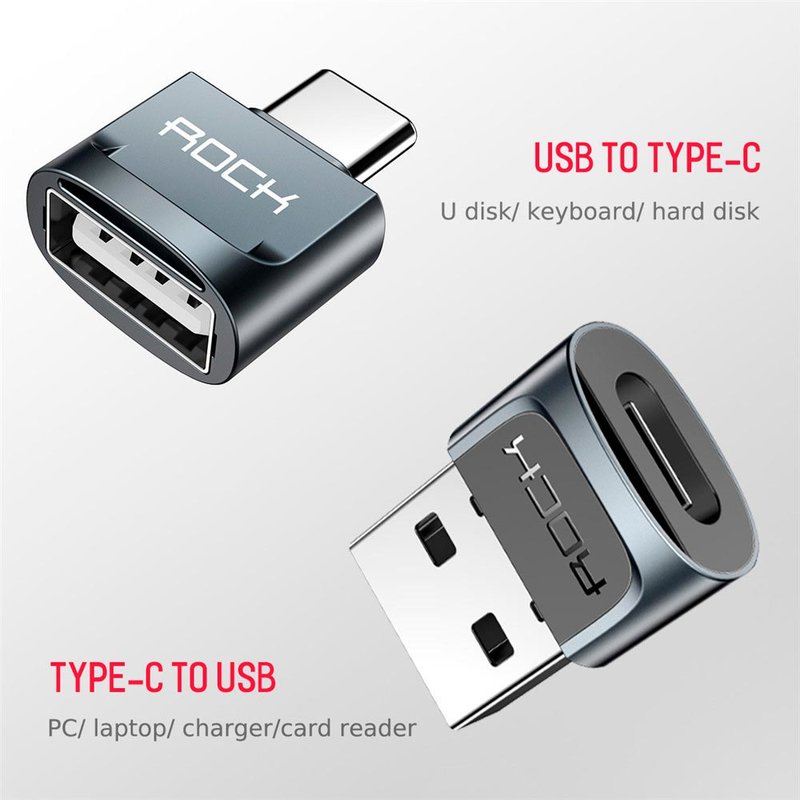Adaptor Rock Type-C to USB 3A - RCB0610 - Tarnish
