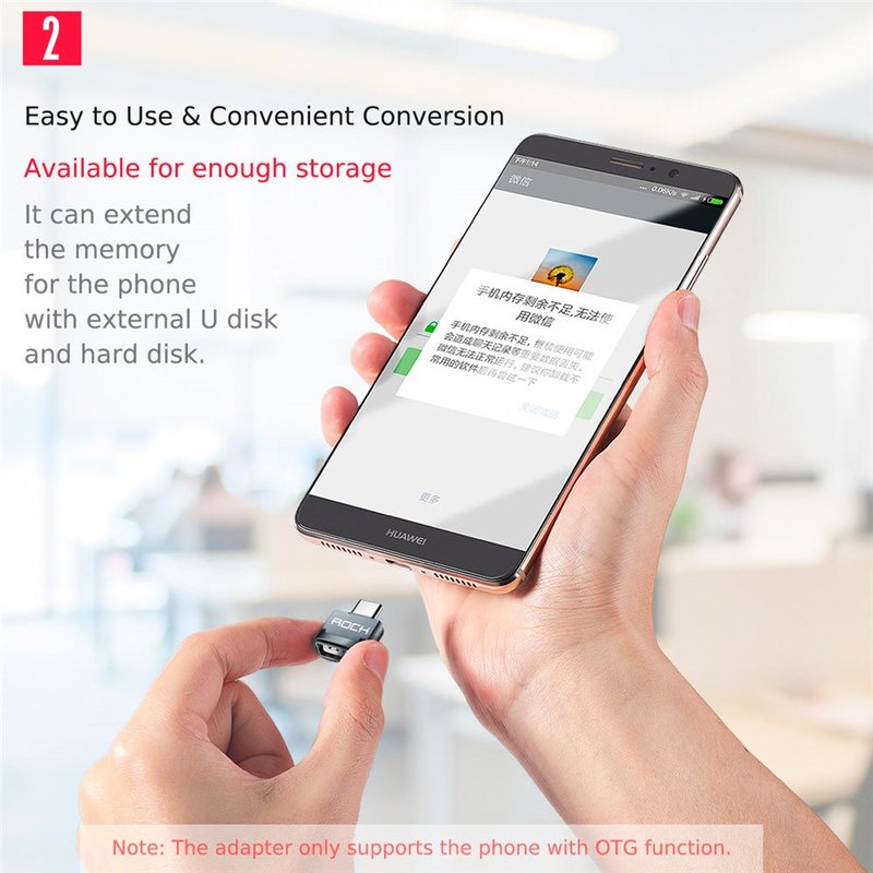 Adaptor Rock Type-C to USB 3A - RCB0610 - Tarnish