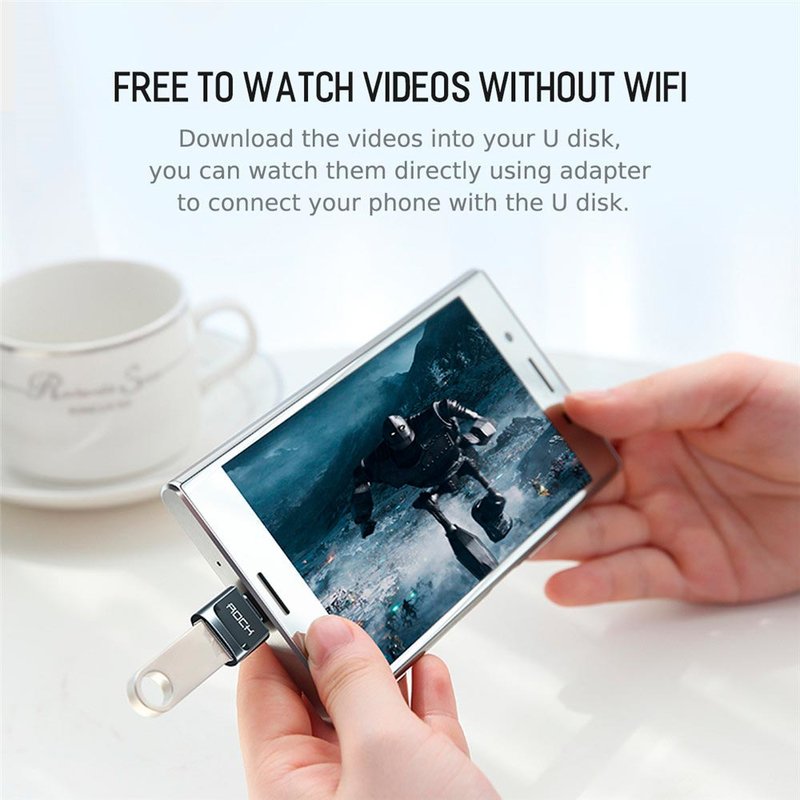 Adaptor Rock Type-C to USB 3A - RCB0610 - Tarnish