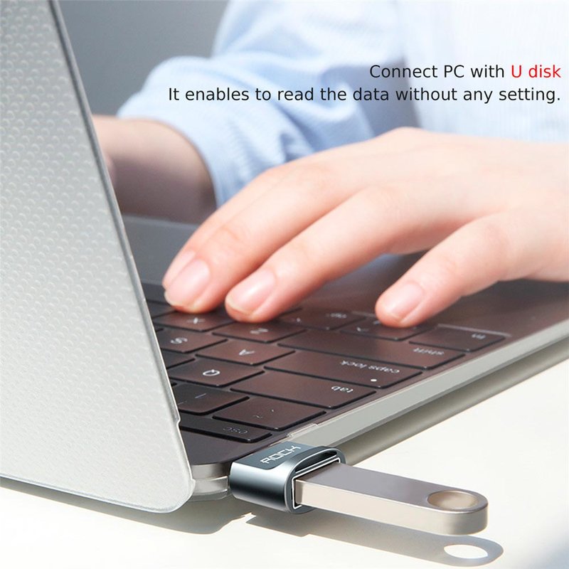 Adaptor Rock Type-C to USB 3A - RCB0610 - Tarnish