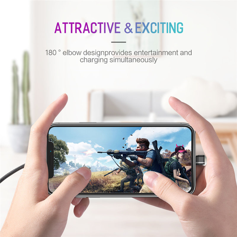 Cablu de date Rock USB to Lightning U-shaped Metal 1M - RCB0583 - Black