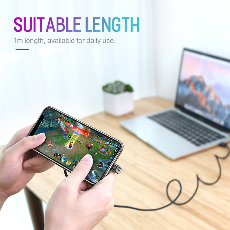 Cablu de date Rock USB to Lightning U-shaped Metal 1M - RCB0583 - Black