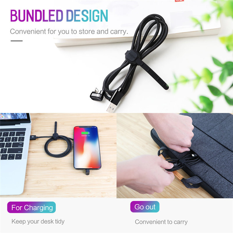 Cablu de date Rock USB to Lightning U-shaped Metal 1M - RCB0583 - Black