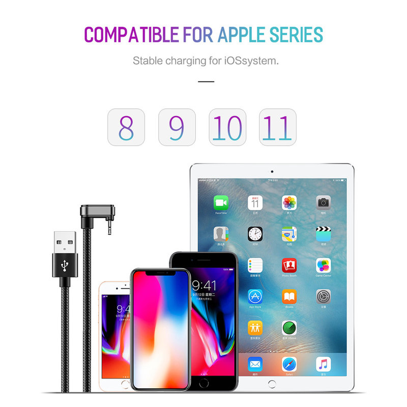 Cablu de date Rock USB to Lightning U-shaped Metal 1M - RCB0583 - Black