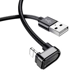 Cablu de date Rock USB to Lightning U-shaped Metal 1M - RCB0583 - Black