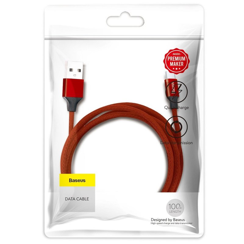 Cablu De Date Micro-USB Baseus Yiven Cable 1M 2.0A - Red CAMYW-A09