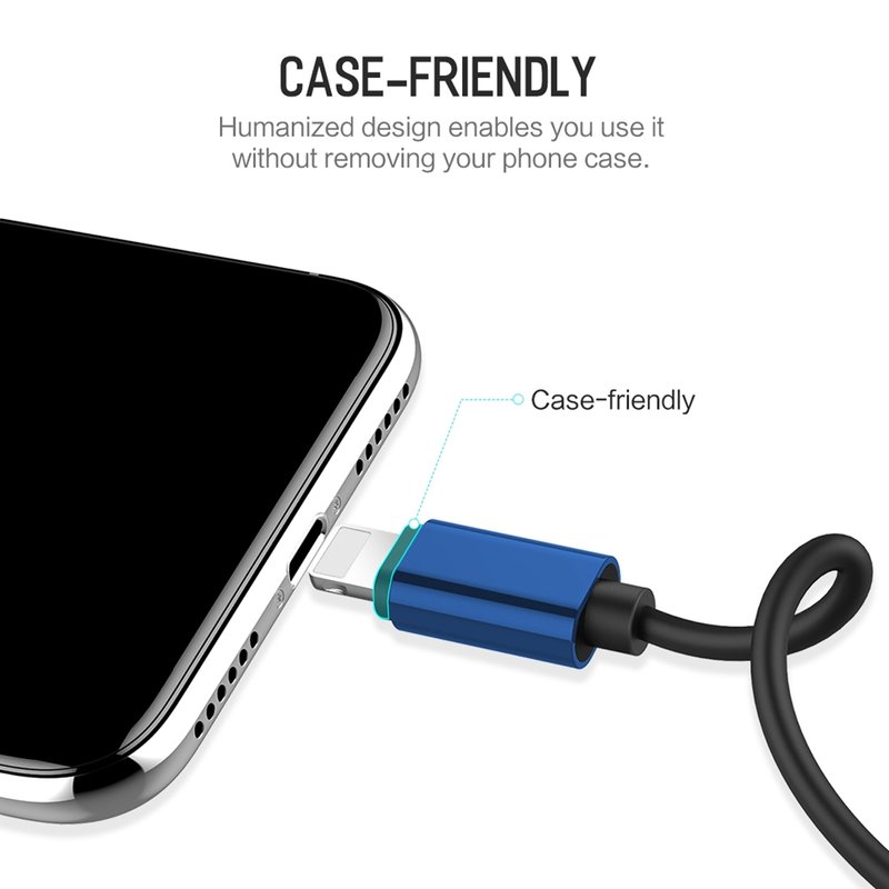 Convertor 2in1 Rock Metal Charge Lightning to Audio Cable - RCB0587 - Black