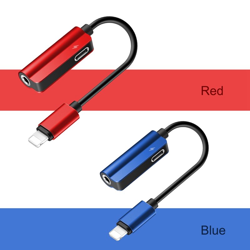 Convertor 2in1 Rock Metal Charge Lightning to Audio Cable - RCB0587 - Black