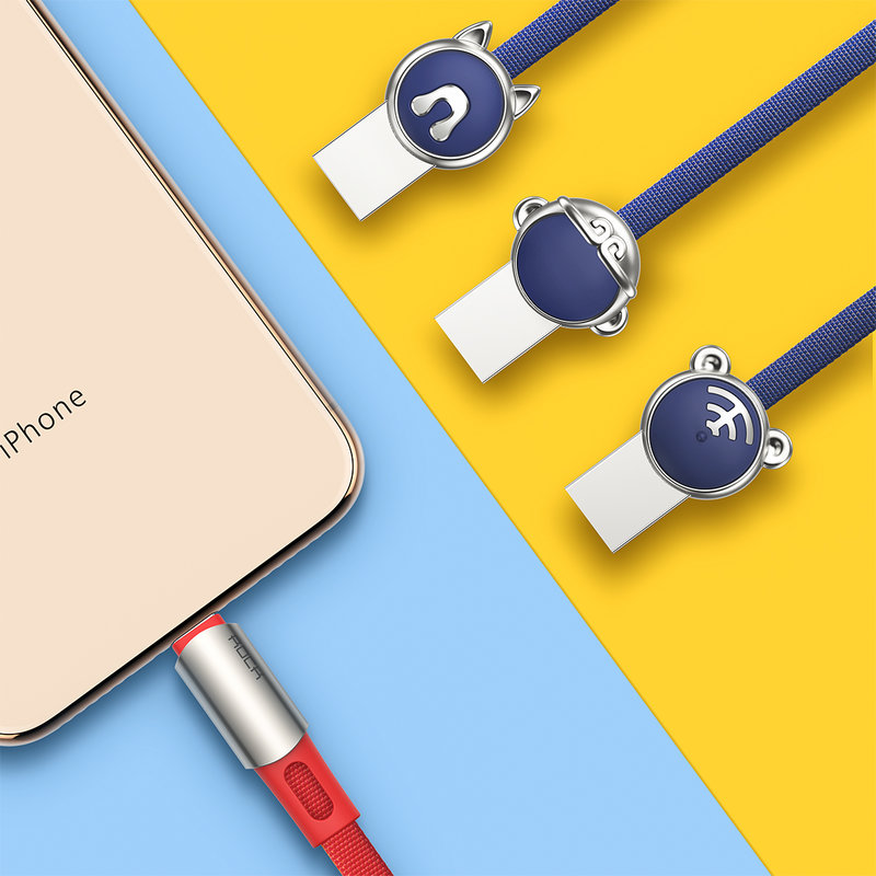 Cablu de date Rock USB to Lightning Chinese Zodiac 1M - RCB0682 - Red