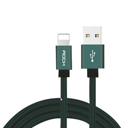Cablu de date Rock USB to Lightning Metal Charge&Sync - RCB0432 - Tarnish