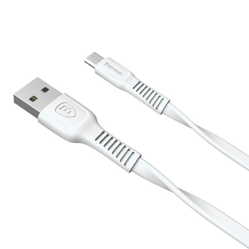 Cablu de date USB to Micro-USB Baseus Tough Series Fast Charge - Alb