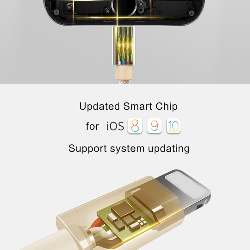Cablu de date Rock USB to Lightning Metal Charge&Sync 1.8M - RCB0432 - Tarnish