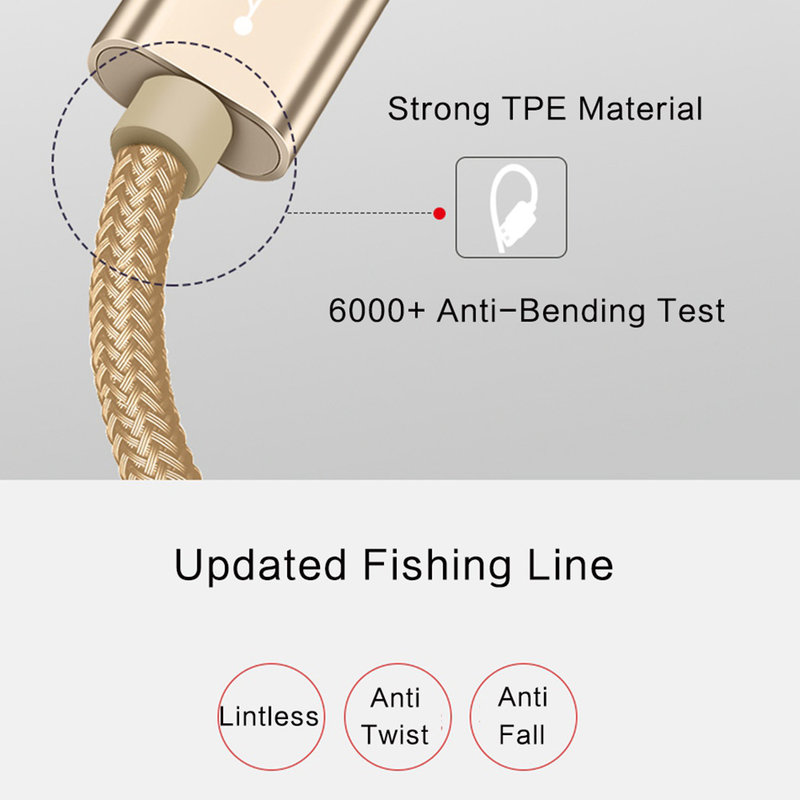 Cablu de date Rock USB to Lightning Metal Charge&Sync 1.8M - RCB0432 - Tarnish