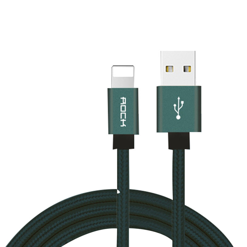 Cablu de date Rock USB to Lightning Metal Charge&Sync 1.8M - RCB0432 - Tarnish