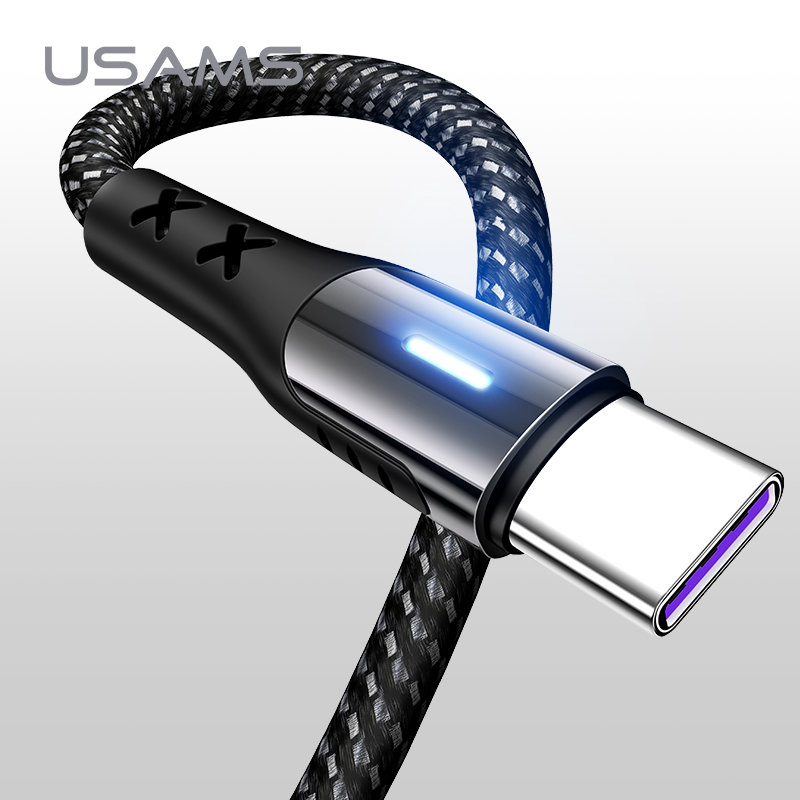Cablu de date USAMS U27 Fast Charging USB to Type-C 2M - 5A - US-SJ320 - Black