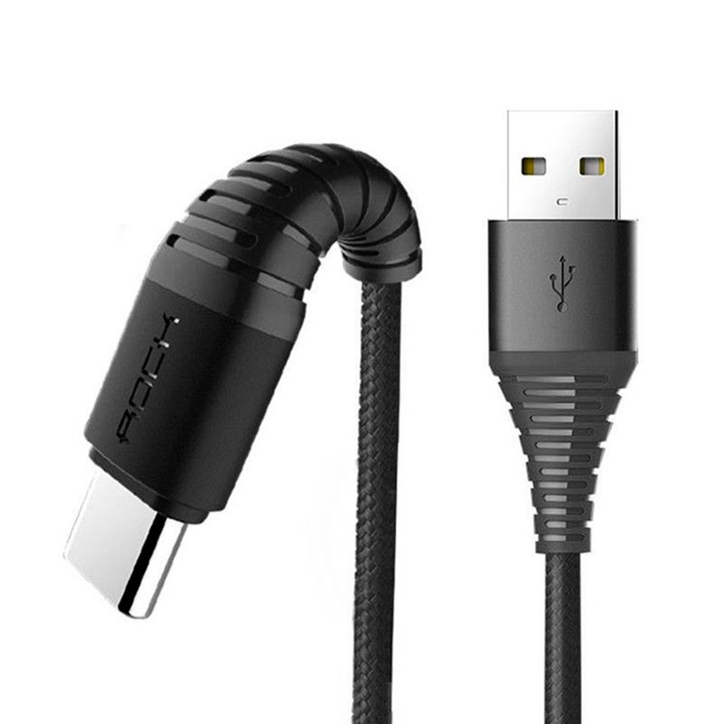 Cablu de date Rock Hi-Tensile Charge&Sync USB to Type-C 1M - RCB0558 - Black