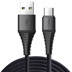 Cablu de date Rock Hi-Tensile Charge&Sync USB to Type-C 1M - RCB0558 - Black