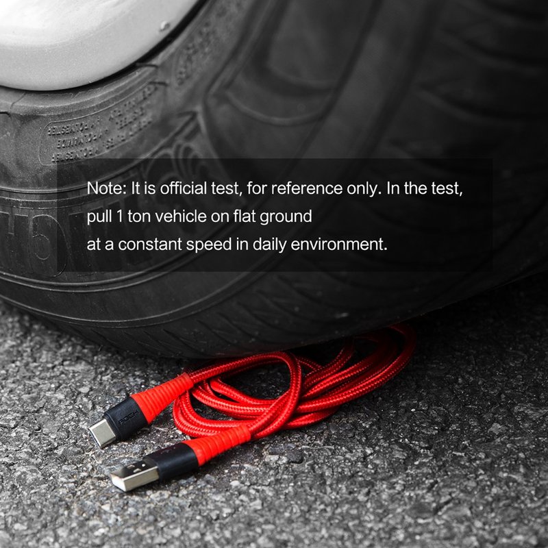 Cablu de date Rock Hi-Tensile Charge&Sync USB to Type-C 1M - RCB0558 - Black