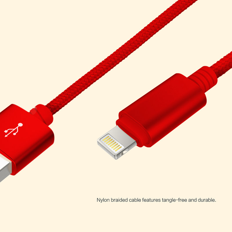 Cablu de date 3in1 Rock 1xMicro-USB + 2xLightning - RCB0466 - Red