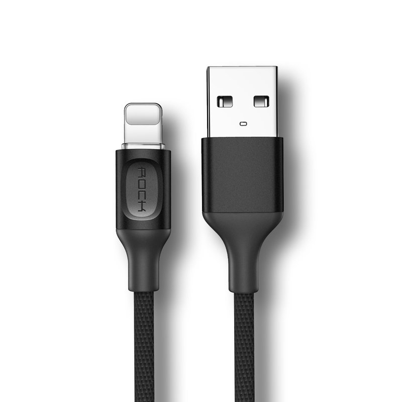 Cablu de date Rock USB to Lightning Metal Auto Disconnect - RCB0619 - Black