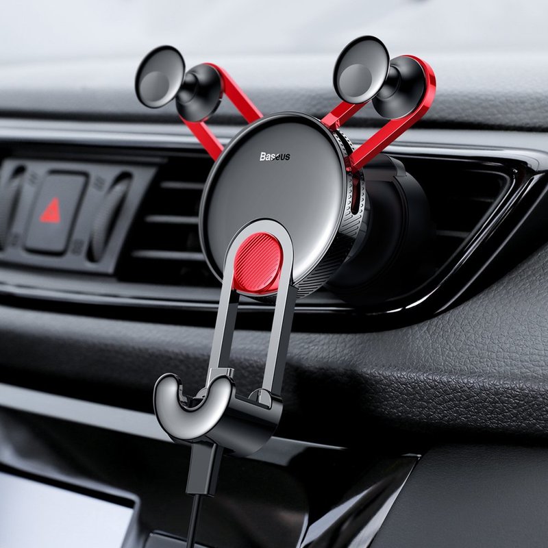 Suport auto Baseus Yy Vent Mount + Cablu incarcare Type-C -SUTYY-09- Red