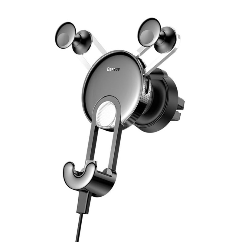 Suport auto Baseus Yy Vent Mount + Cablu incarcare Type-C -SUTYY-0S- Silver