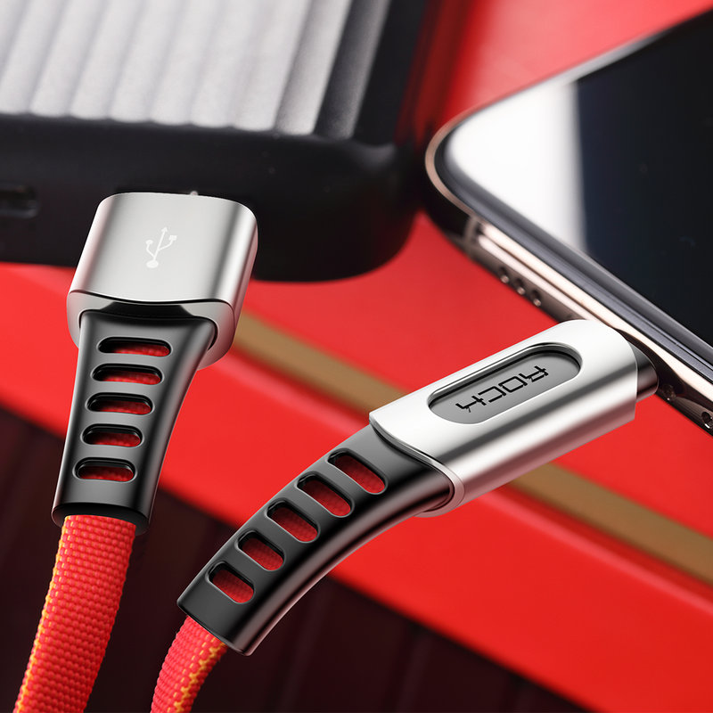 Cablu de date USB to Lightning Rock M8 Zn-Alloy - RCB0694 - Black