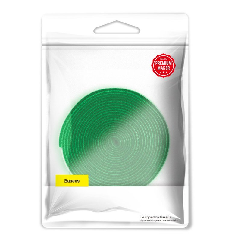 Organizator cabluri / Velcro Baseus Rainbow Circle 300cm -ACMGT-F06- Green