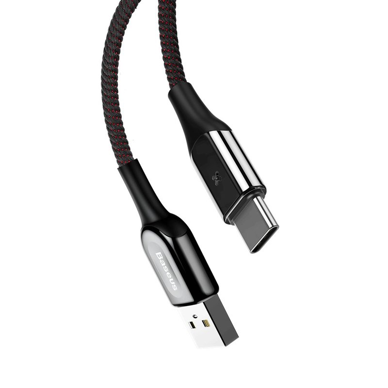 Cablu de date USB to Type-C Baseus X-shaped Light - CATXD-A01 - Black