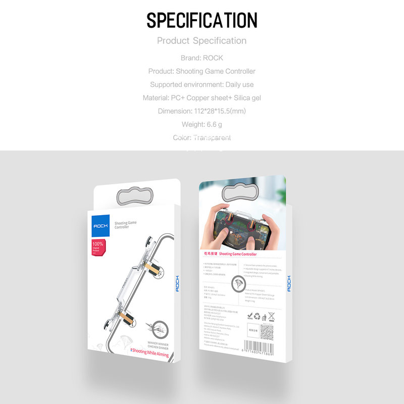 Butoane Gaming Telefon/Tableta Rock Shooting Game Controller - RPH0871 - Transparent