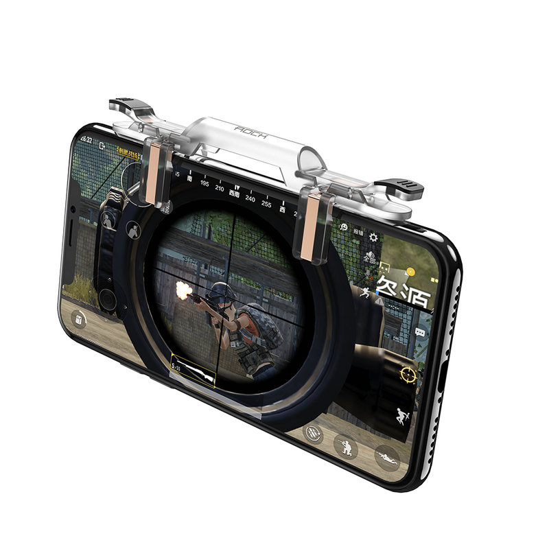 Butoane Gaming Telefon/Tableta Rock Shooting Game Controller - RPH0871 - Transparent