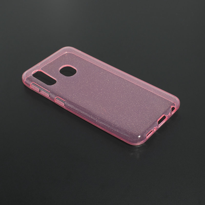 Bumper Samsung Galaxy A20e Silicon Crystal Glitter Case - Roz