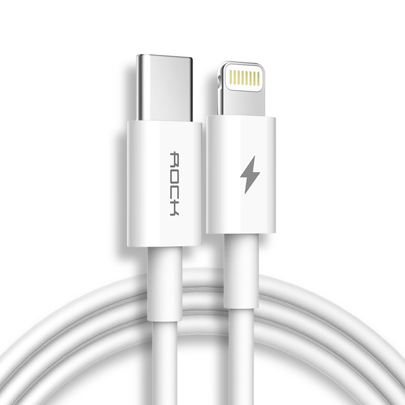 Cablu de date Type-C to Lightning Rock Fast Charge&Sync - RCB0541 - White