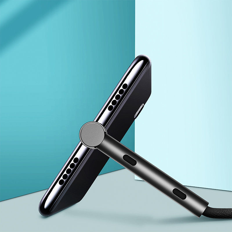 Cablu de date Rock USB to Type-C Metal Standing 1.2M - RCB0655 - Black