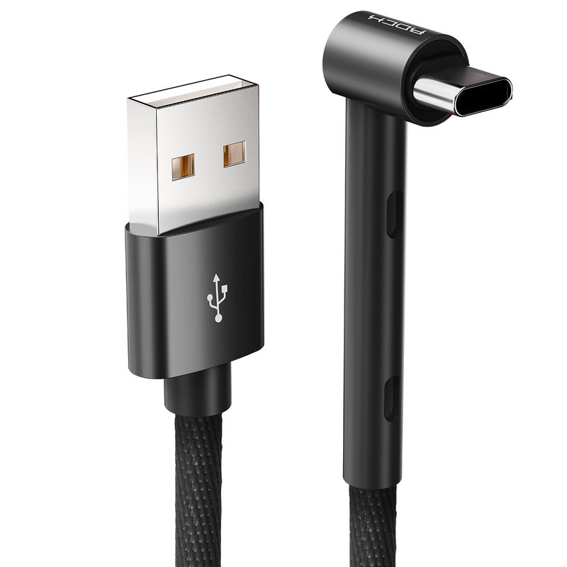 Cablu de date Rock USB to Type-C Metal Standing 1.2M - RCB0655 - Black