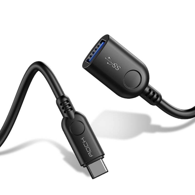 Adaptor cu Cablu Rock High Speed Type-C to USB - RCB0603 - Black