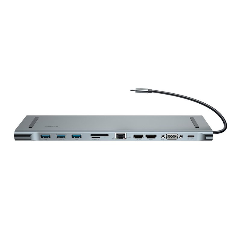 Hub Baseus Enjoyment Series Adapter USB/HDMI/SD/CF/LAN/VGA/Type-C - CATSX-G0G - Gray